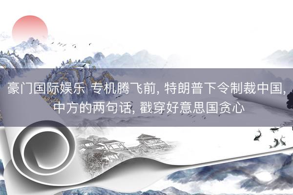 豪门国际娱乐 专机腾飞前， 特朗普下令制裁中国， 中方的两句话， 戳穿好意思国贪心