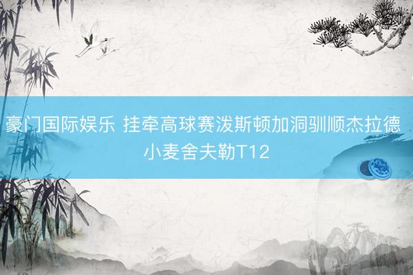豪门国际娱乐 挂牵高球赛泼斯顿加洞驯顺杰拉德 小麦舍夫勒T12